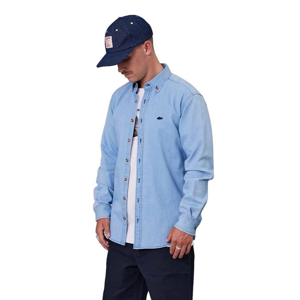 Just Another Fisherman Stamp Denim Work Shirt